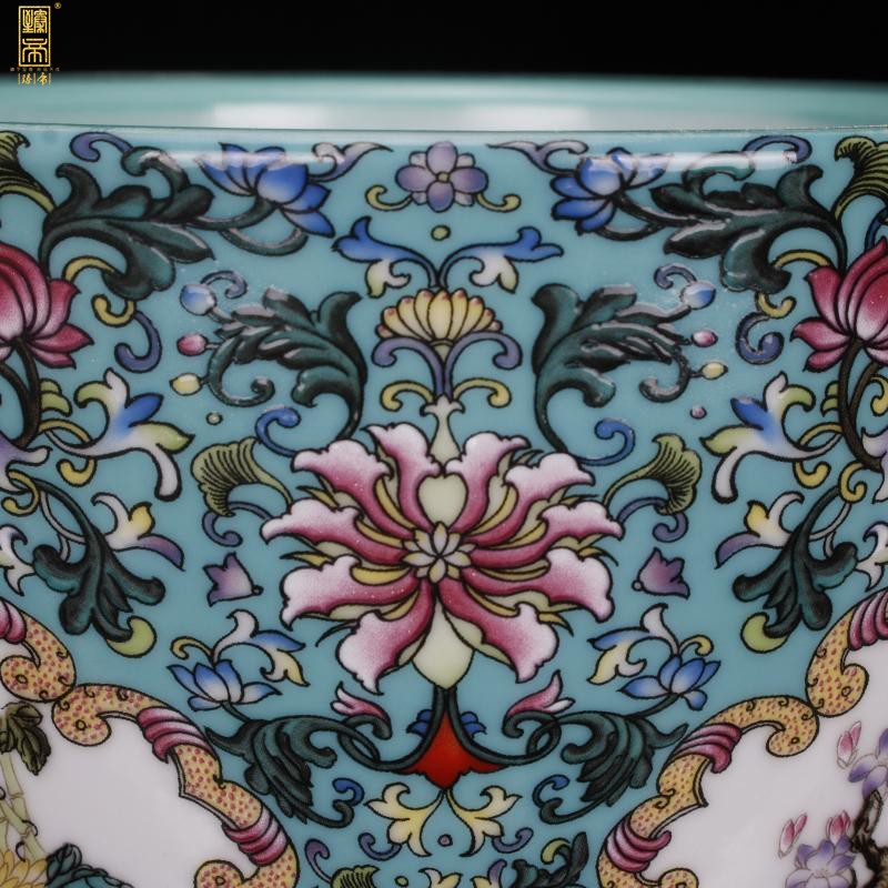 Archaize of jingdezhen porcelain enamel color big brush pot pen sea Chinese style household company hotel four desk office furnishing articles
