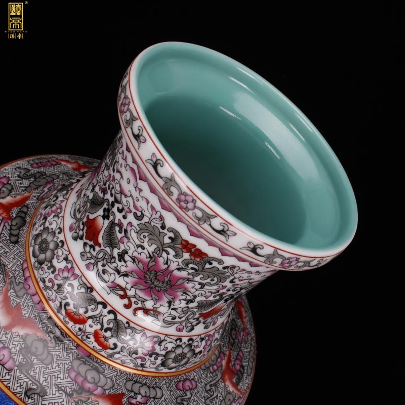 Jingdezhen imitation enamel qianlong years antique vase in pastel blue birds and flowers were bottles of Chinese antique porcelain furnishing articles