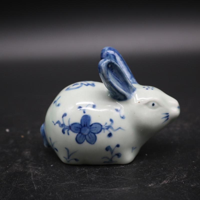 Hand - made porcelain YanDi purse lucky rabbit drop "four supplies ceramics crafts calligraphy ink stone grinding ink