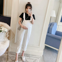 Pregnant women with summer suits and summer trousers fashion pregnant women's pants thin trousers wear nine pants loose outside summer