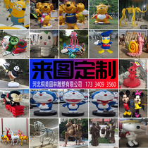 FRP sculpture custom cartoon character Red Army imitation copper small Eighth Route Army sculpture deer custom ornaments resin painting