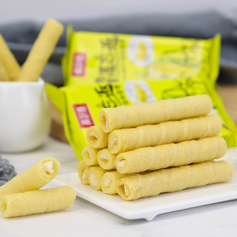 真好意手工鸡蛋榴莲忘返注心蛋卷早餐食品膨化饼干零食222支包邮