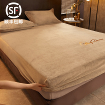 Winter Milk Suede Bunk Bed SINGLE PIECE THICKENED FLANGE SUEDE MATTRESS COVER BED COVER DUST COVER ANTI-SLIP FIXED LINEN