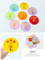 Sequel you are great points coin children reward money card elementary school students praise the small prize card of kindergarten teachers card plastic cartoon creative points exchange money to learn money English points card