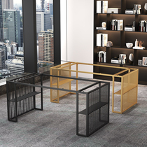 Simple wrought iron paint black table leg bracket tea table shelf dining table desk office computer table foot storage table rack