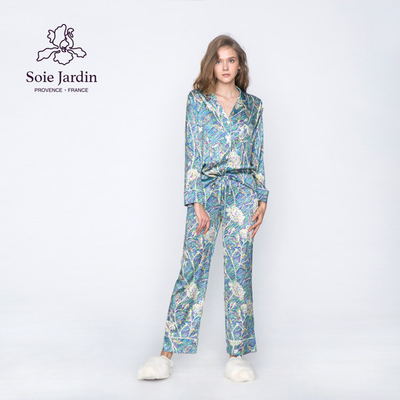 SOIE JARDIN3# VAN GOGH SILL PAJAMAS 오리지널 인쇄 뽕나무 실크 홈 의류 3 피스 매칭 세트 SOIE JARDIN3# VAN GOGH SILL PAJAMAS 오리지널 인쇄 뽕나무 실크 홈 의류 3 피스 매칭 세트