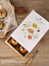 10 Mid-Autumn Mooncake Box Hand-painted 6-grain Retro egg yolk crisp packaging Snowflake crisp Snow Mei Niang Box