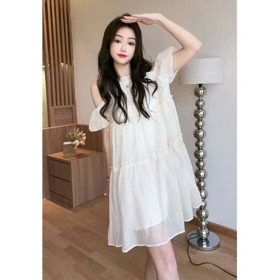 2023 년 여름 여성을위한 퍼프 슬리브와 어깨 슬리밍 드레스, 슬리밍 및 다목적 단색 검은 귀걸이 스 플라이 싱 스커트 2023 년 여름 여성을위한 퍼프 슬리브와 어깨 슬리밍 드레스, 슬리밍 및 다목적 단색 검은 귀걸이 스 플라이 싱 스커트