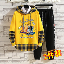 CUHK childrens spring and autumn handsome sweater suit 12-15 year old boy autumn clothing 16 boys sports clothes