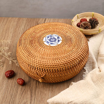 Vietnam rattan storage box household tea jar sealed dried fruit storage basket bamboo weaving basket creative coffee table tray