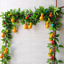 Simulation Cucumbers Vine Fruit Vines Decoration Fake Vegetables Emulation Plant Grape Leaf Hanging Roof Air Conditioning Piping