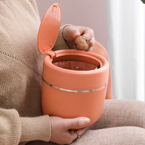 Nordic Desktop Home Small Trash Can Tea Table table with cover cute Dormitory Bedroom Bedside Mini Press basket