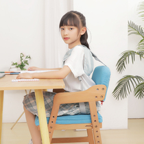 Childrens learning chair corrective sitting seat home lifting dining chair backrest desk and chair Primary School solid wood writing chair
