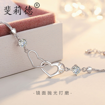 Felide girl heart bracelet ins niche design sterling silver female lettering simple Joker jewelry to send girlfriend bracelet