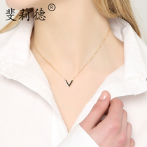Korean version of 14K gold V necklace women Net red tide fashion simple jewelry skirt accessories choker temperament Joker