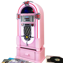 American retro Jukebox bluetooth vinyl record player jukebox CD gramophone audio pink commercial home