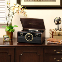 American Victrola retro bluetooth vinyl record electro-mechanical record player radio CD player four-in-one audio