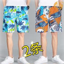 Shorts mens beach pants couple casual loose five-point pants summer thin section quick-drying big pants simple tide brand