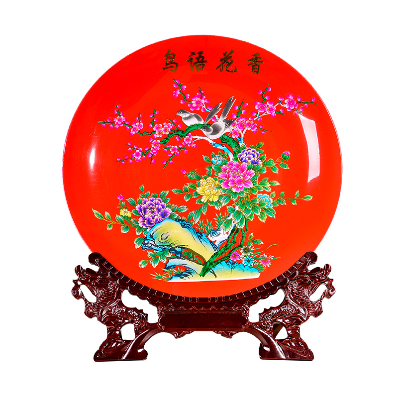 Jingdezhen ceramics sit charactizing a decorative porcelain dish plate of new Chinese style living room porch rich ancient frame furnishing articles