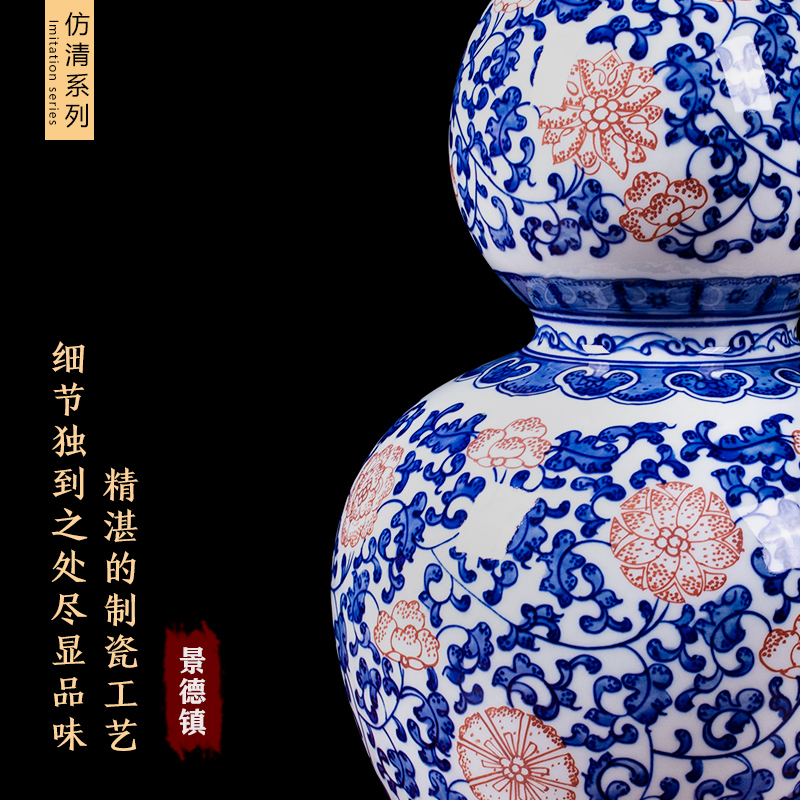 Jingdezhen ceramic vase bound branch lotus youligong archaize home sitting room porch of blue and white porcelain decorative furnishing articles