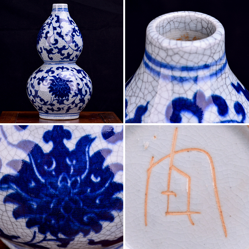 Jingdezhen ceramic vase furnishing articles archaize up with blue and white porcelain flower arrangement sitting room place, a new Chinese style classical decoration