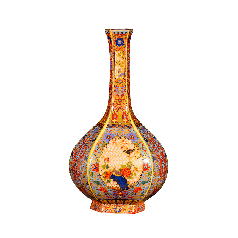 Archaize colored enamel vase Chinese jingdezhen ceramics sitting room adornment household TV ark, rich ancient frame furnishing articles