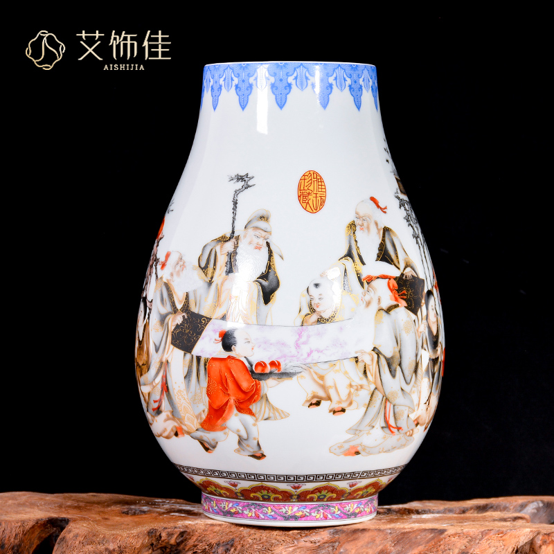 Jingdezhen ceramics powder enamel vase furnishing articles home Chinese flower arranging the sitting room porch wine TV ark, adornment