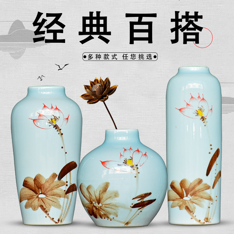 Jingdezhen modern new Chinese style ceramic vase furnishing articles sitting room of TV ark, dried flower arranging flowers wine porch decoration