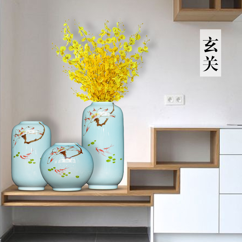 Jingdezhen modern new Chinese style ceramic vase furnishing articles sitting room of TV ark, dried flower arranging flowers wine porch decoration