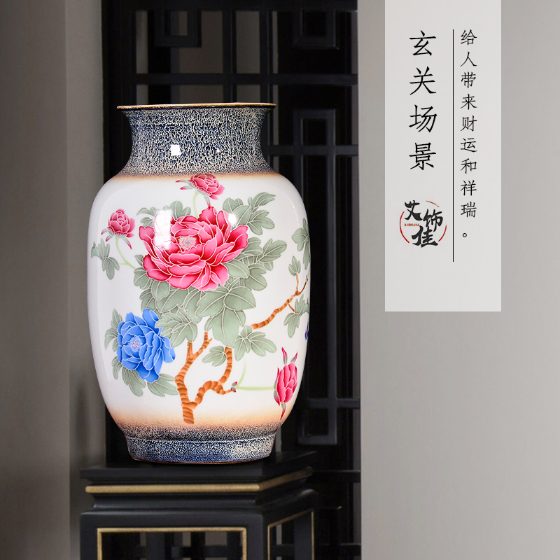 Jingdezhen ceramics up dried flower arranging flowers peony vases, study of new Chinese style porch sitting room adornment is placed