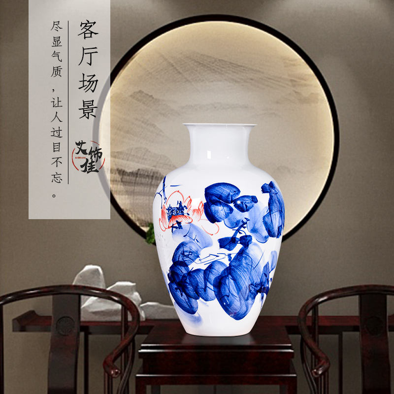 Jingdezhen ceramics by hand knife clay vase furnishing articles of TV ark, rich ancient frame of Chinese style household ornaments