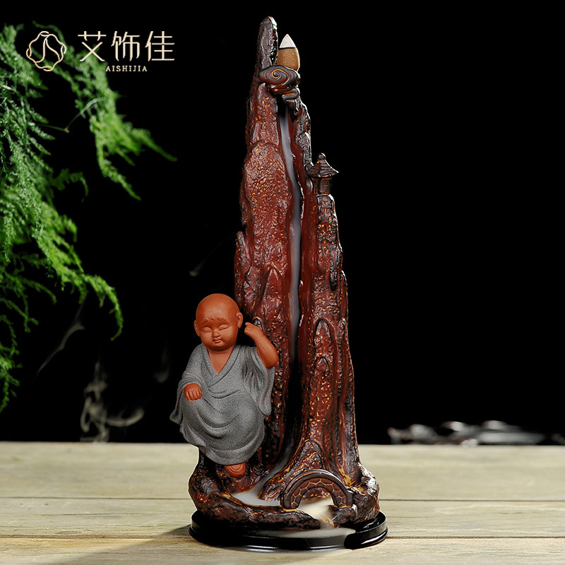 Mountain stream back censer ceramic crafts household sandalwood smoked censer creative interior furnishing articles large living room