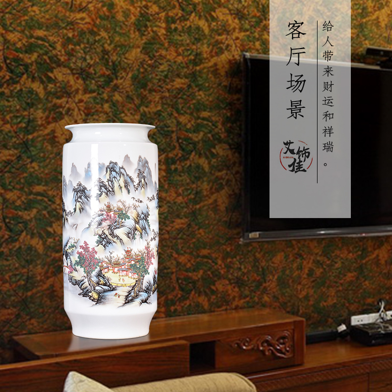 Chinese jingdezhen ceramics pastel landscape vase home rich ancient frame depending on the counter top sitting room adornment is placed