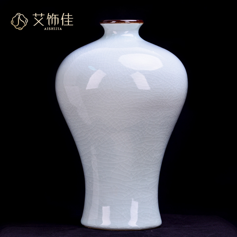 Jingdezhen ceramic vase furnishing articles sitting room flower arranging imitation up crack new Chinese TV ark, rich ancient frame ornaments