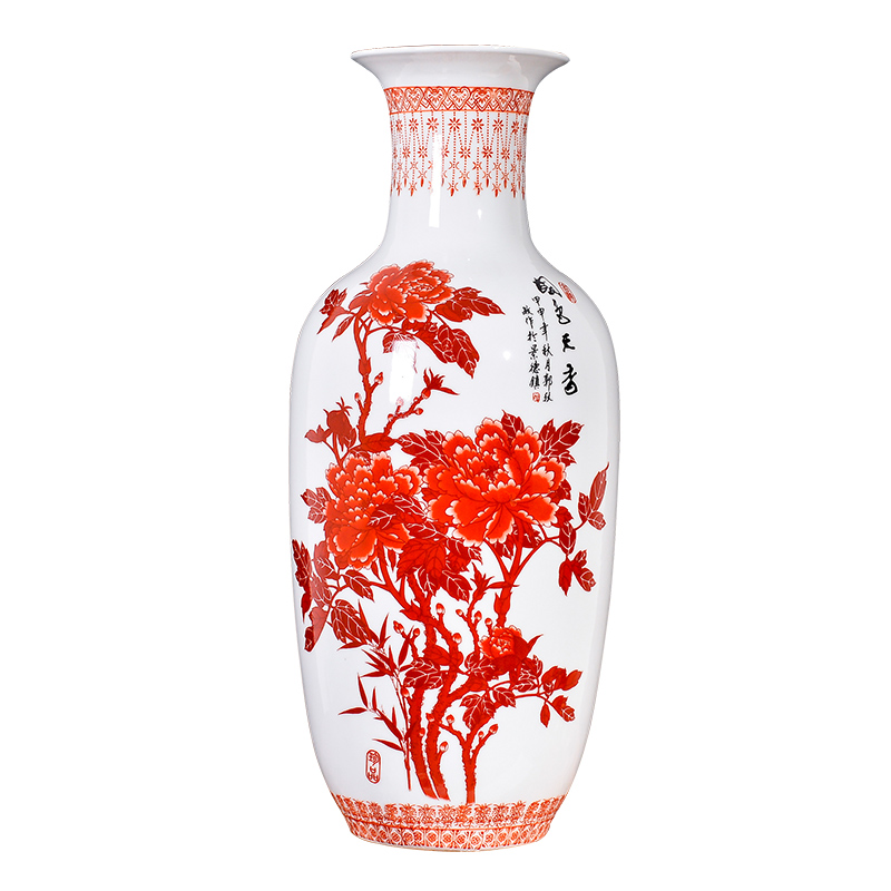 Jingdezhen ceramics vase furnishing articles sitting room flower arranging large TV ark, of Chinese style household decoration arts and crafts