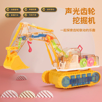 Childrens electric excavator toy car small children big number engineering car deformation 6 female boy 3 baby 2 year old boy 4