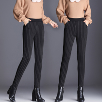 Middle-aged lady autumn and winter pants pinstripe plus size pencil pants fat mother leggings plus fat extra boots