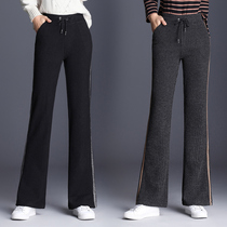 Winter wide leg pants middle-aged ladies pants foreign style young mother autumn and winter trousers loose high waist size