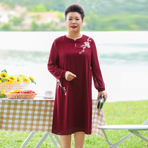 Participate in the wedding of middle-aged and elderly mothers plus size dresses to increase loose high-end high-end wedding wedding dress Spring