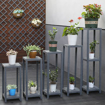 Flower rack Multi-layer indoor solid wood balcony storage fleshy living room Chinese single green radish chlorophyll flower pot rack Household