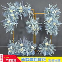 Wedding hipster Blue Line flower horned flower Flower potted flower silk flower road guide wedding arrangement decorative flower row