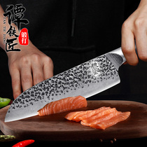 Tan blacksmith hand-forged professional cooking knife sushi knife West kitchen knife fish raw knife bayonet knife beef knife