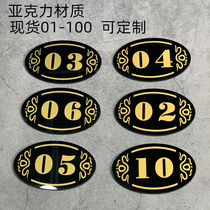 Custom Made Restaurant Restaurant Hotel Table Dining Number Plate Internet Café Seating Cards Digital Number Plate Fitness Room Locker locker Number plate Number plate Number plate Swimming Pool Bathroom Wardrobe Number Customised