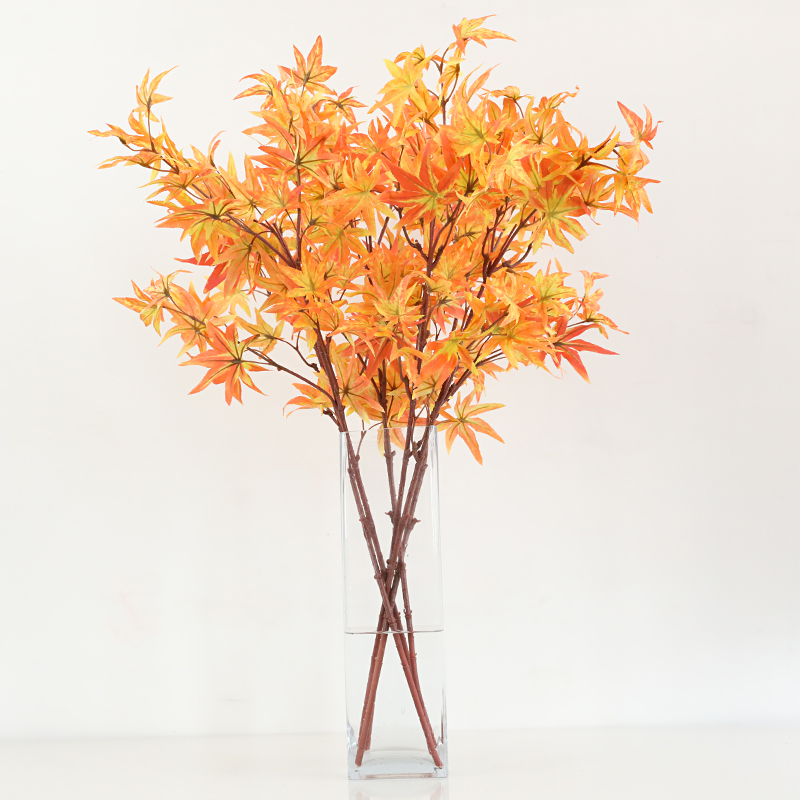 Thai Ring Maple Leaf Artificial Flower Red Maple Leaf Living Room Dining Table Indoor Soft Decoration Floriculture Model Room Flower Arrangement Ornaments