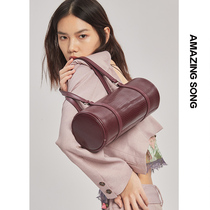 Amazing Song can bag female 2021 New Wild leather niche bag shoulder cowhide hand carry as bag