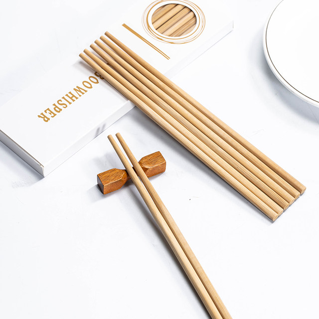 ໄມ້ໄຜ່ພາສາໂຄບ 30 ຄູ່ຂອງຄົວເຮືອນແບບຈີນ Kuaizi pack paint-free wax solid wood deep-fried long hot pot chopsticks man chopsticks