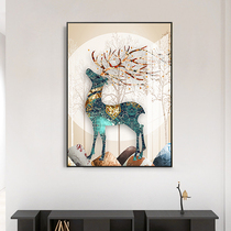 Electric meter box decorative painting vertical version modern minimalist distribution box blocking black and white gray light luxury weak electric switch box hanging painting Nordic