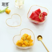 Fruit plate creative modern living room snack plate crystal glass Net red fruit plate living room home Nordic style fruit basket