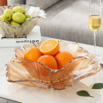 Nordic light luxury fruit plate Net red crystal glass fruit Basin home living room coffee table creative dried fruit snack plate