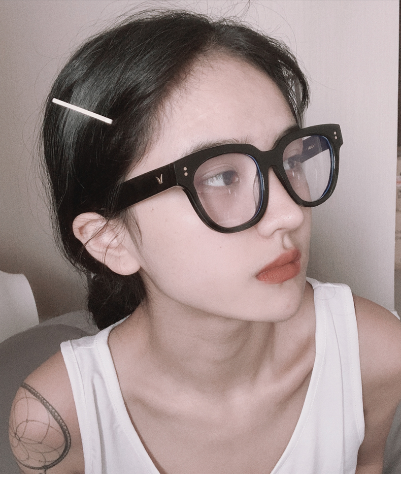 gm黑框眼镜框女防蓝光辐射近视眼镜显脸小ins网红素颜平光韩版潮